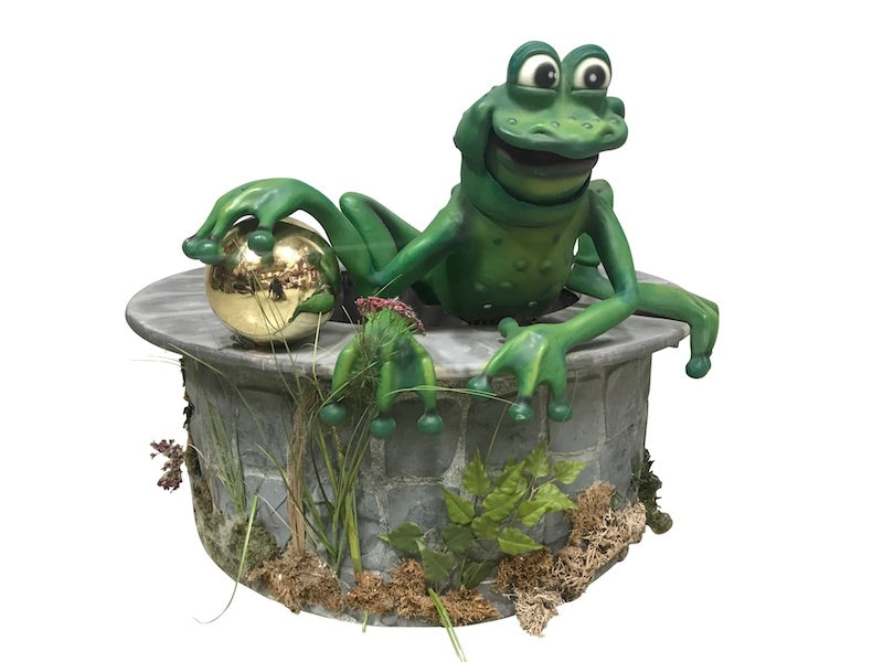 Frog on a fountain from the fairy tale "The Frog Prince"
