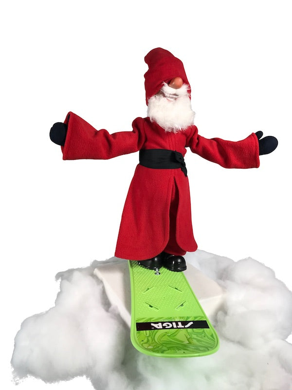 Weihnachtsmann auf Snowboard