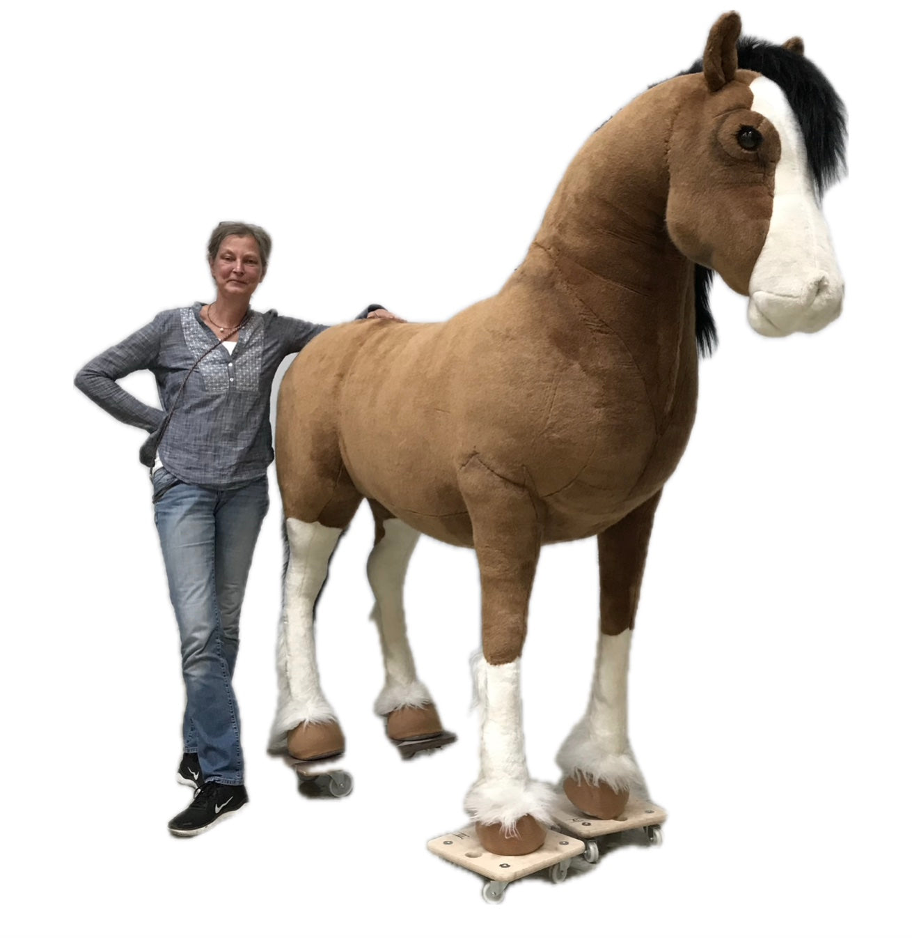 Pferd Plüsch 220 cm ohne Bewegung