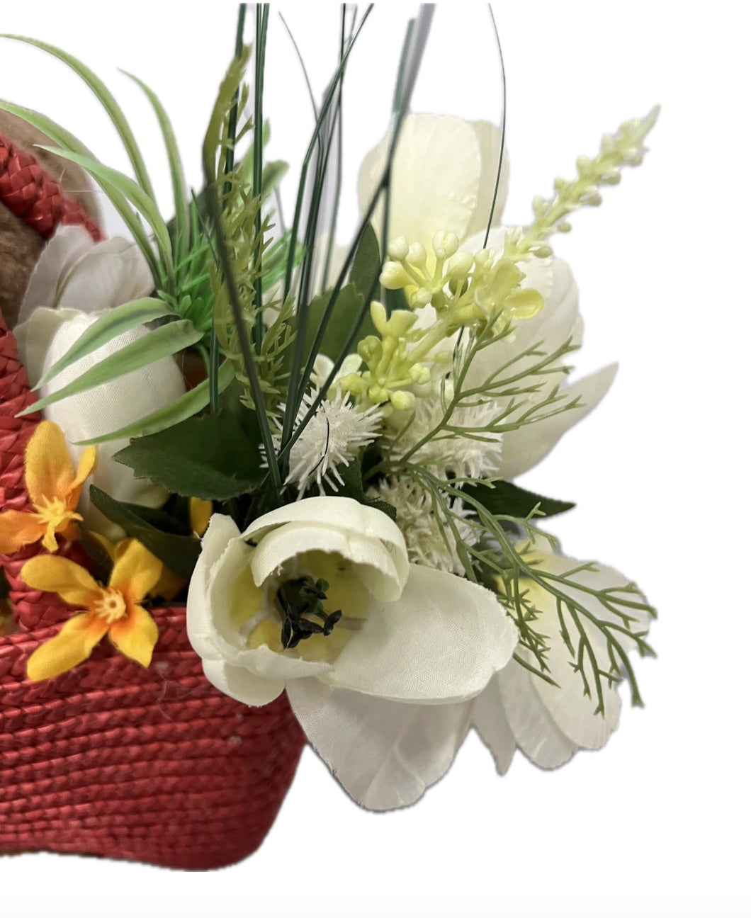Rabbit with vegetables in a shopping basket
