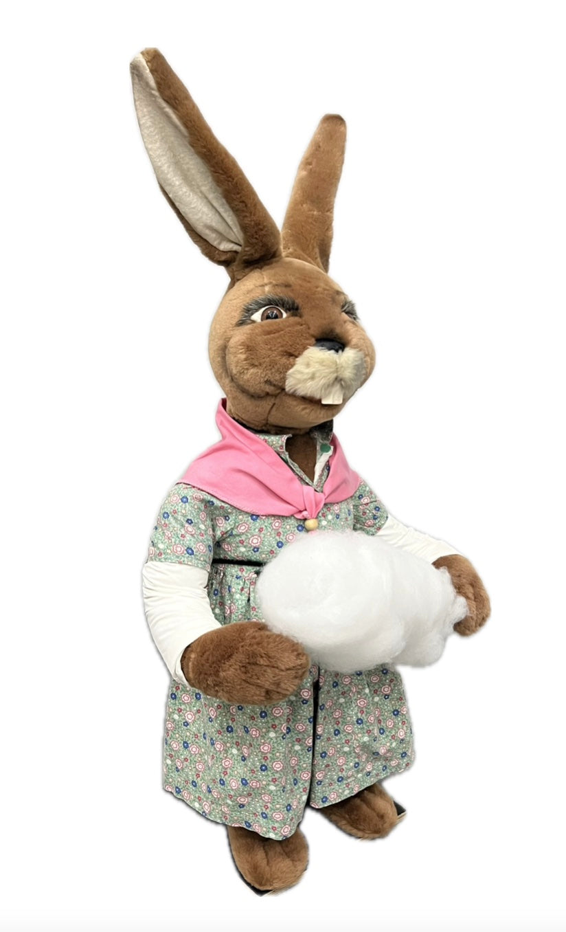 Bunny with floral dress and cotton candy