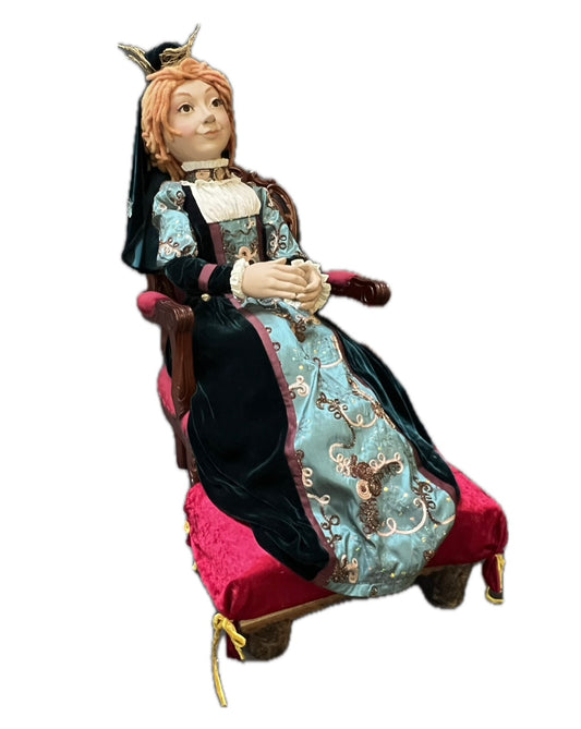 Queen on throne for fairytale scenery