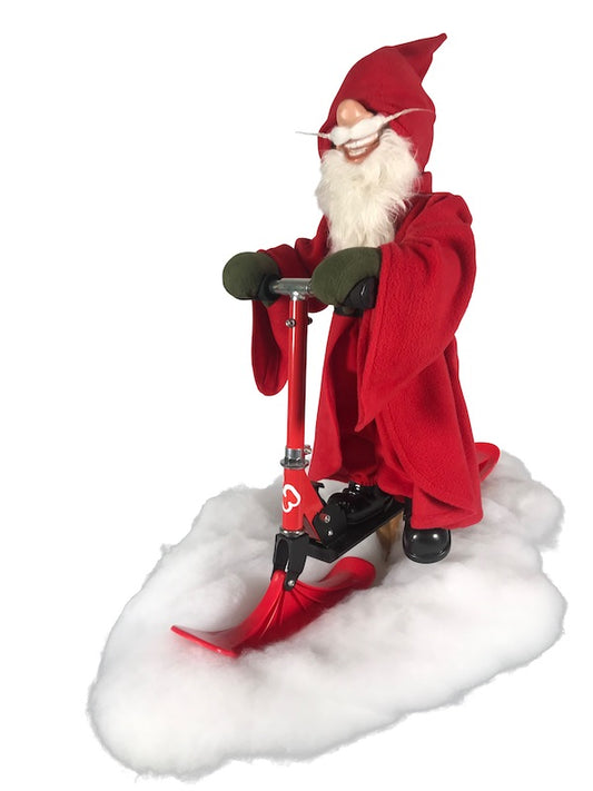 Weihnachtsmann auf Kufenroller