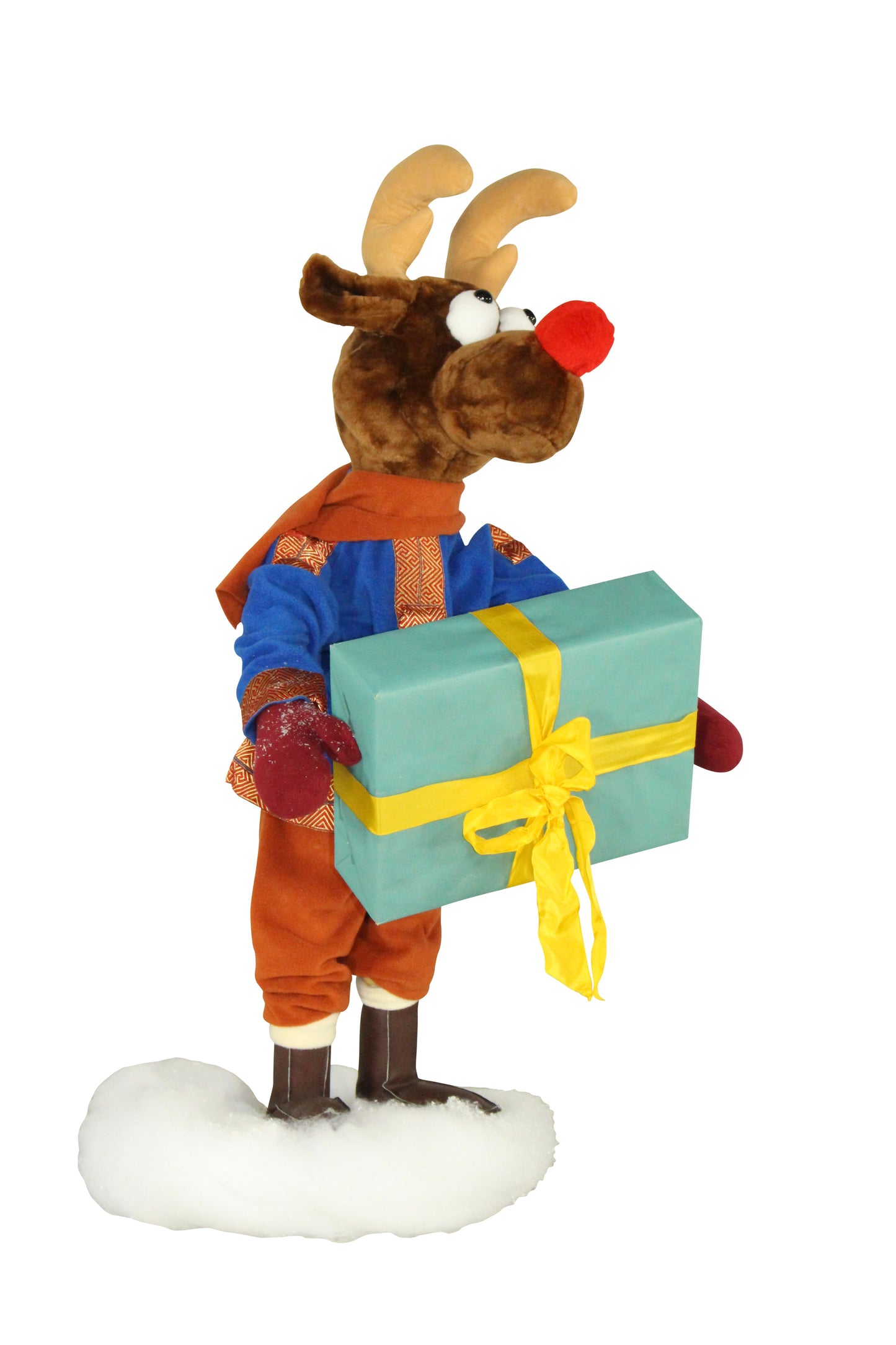 Rudi's reindeer troop delivers gifts with snowmobiles 